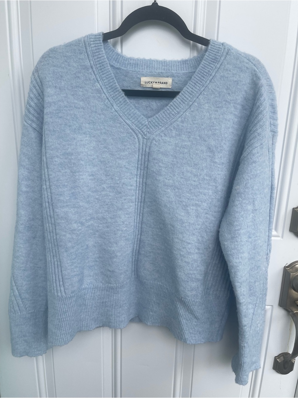 Lucky Brand Light Blue V-Neck Sweater Large